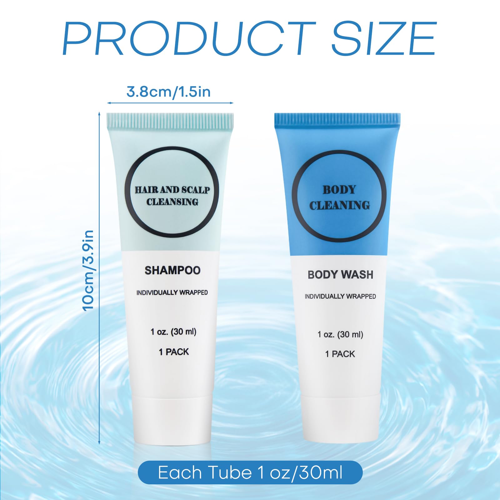 RSQAZQ Travel Size Shampoo & Body Wash Set – 20 Pack Hotel Mini Toiletries, 1oz