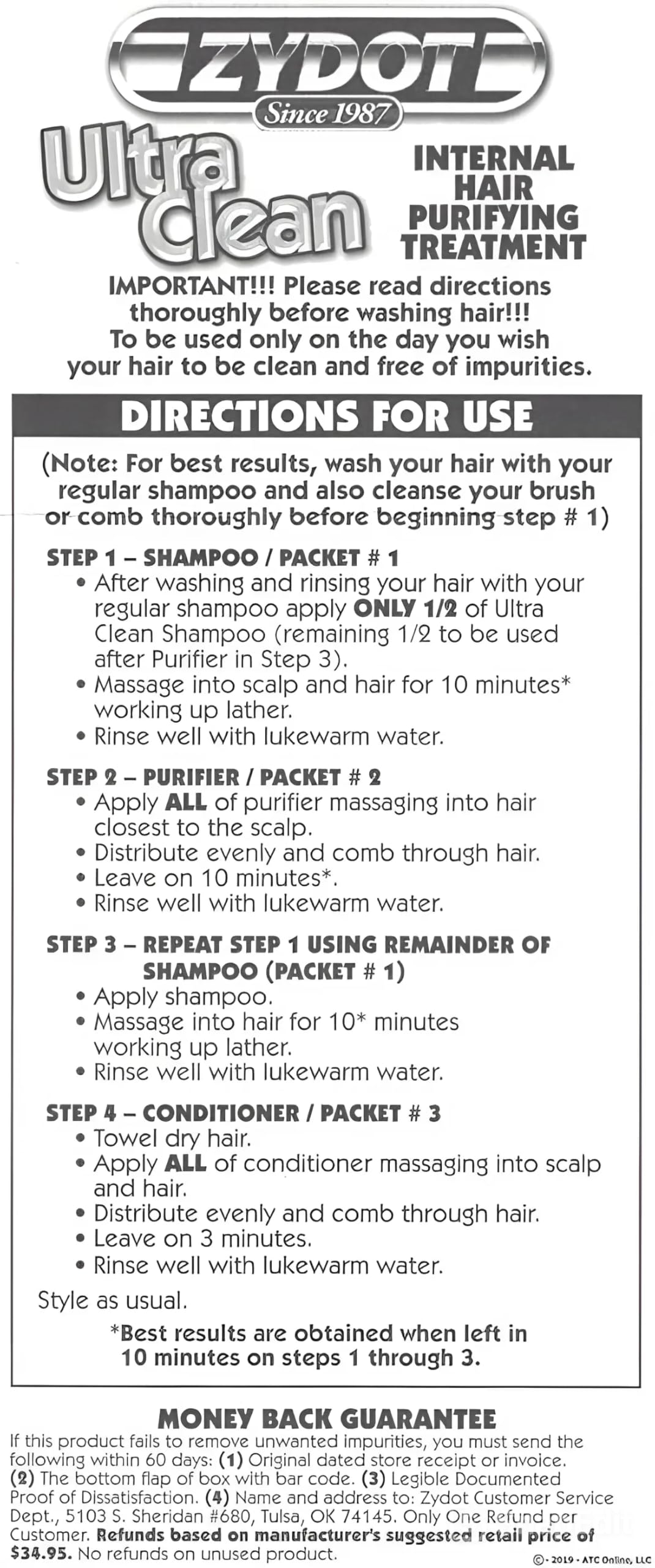 RU CLEAN Zydot Ultra Clean Detox Shampoo Kit – Hair Follicle Detox & Near-Instant Cleansing