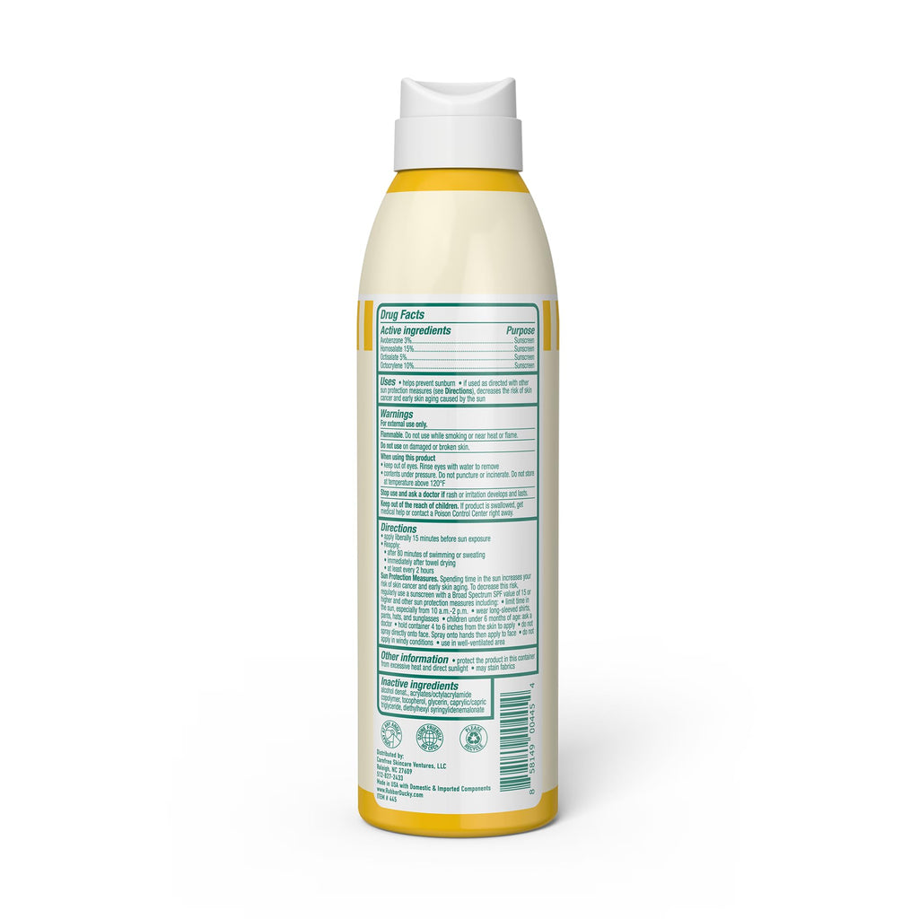 Rubber Ducky Moisturizing Sunscreen Spray SPF 50 – No White Residue, Reef Safe, Beach Scent, 6 Oz