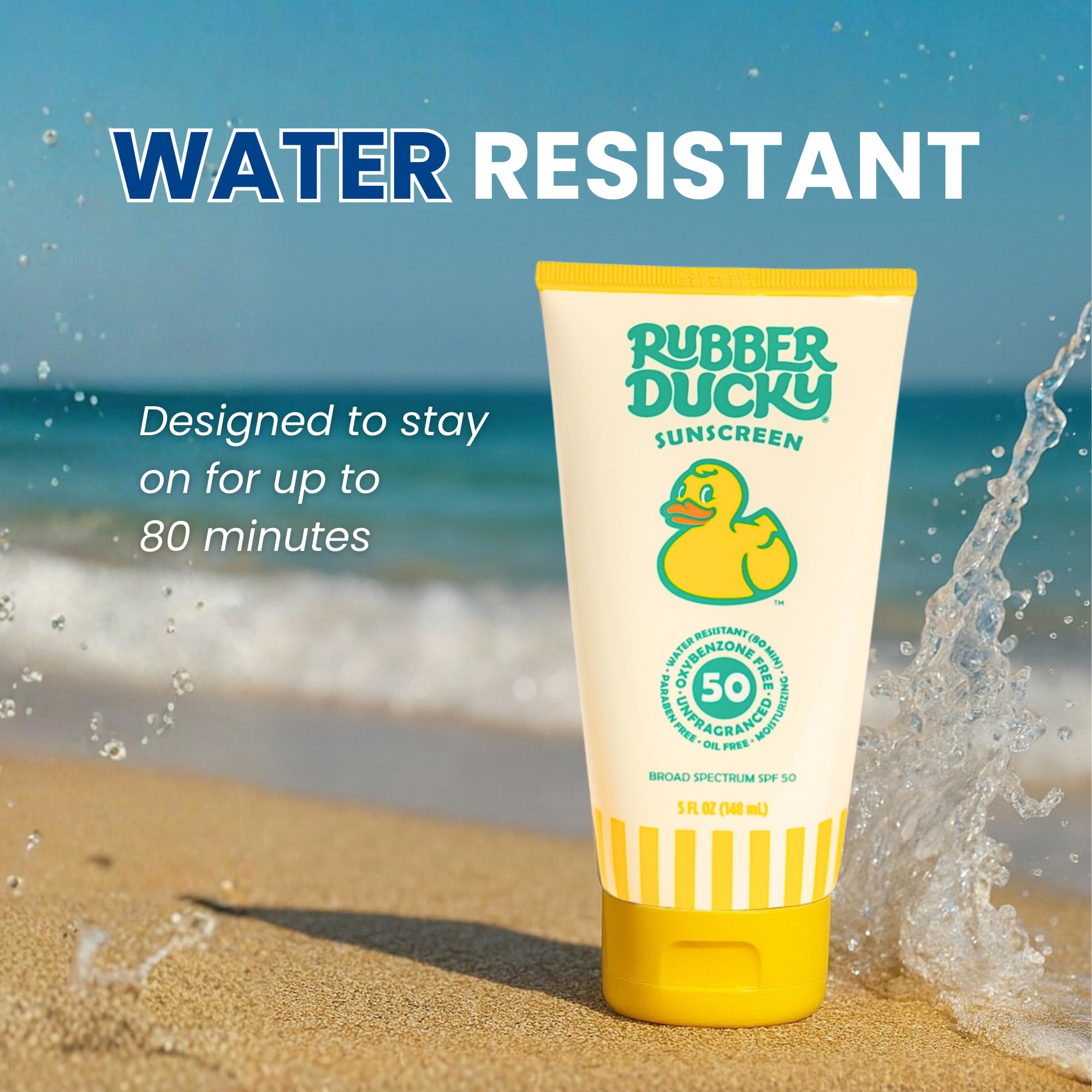 Rubber Ducky Vitamin E Sunscreen SPF 50 | Water-Resistant Face & Body (2pcs., 5oz)