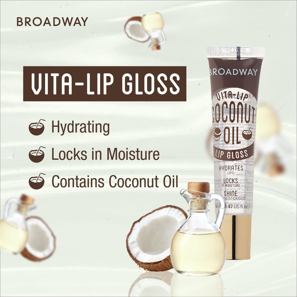 Ruby Kisses Broadway Vita-Lip Clear Lip Gloss – Ultra Hydrating, High Shine, 12-Pack