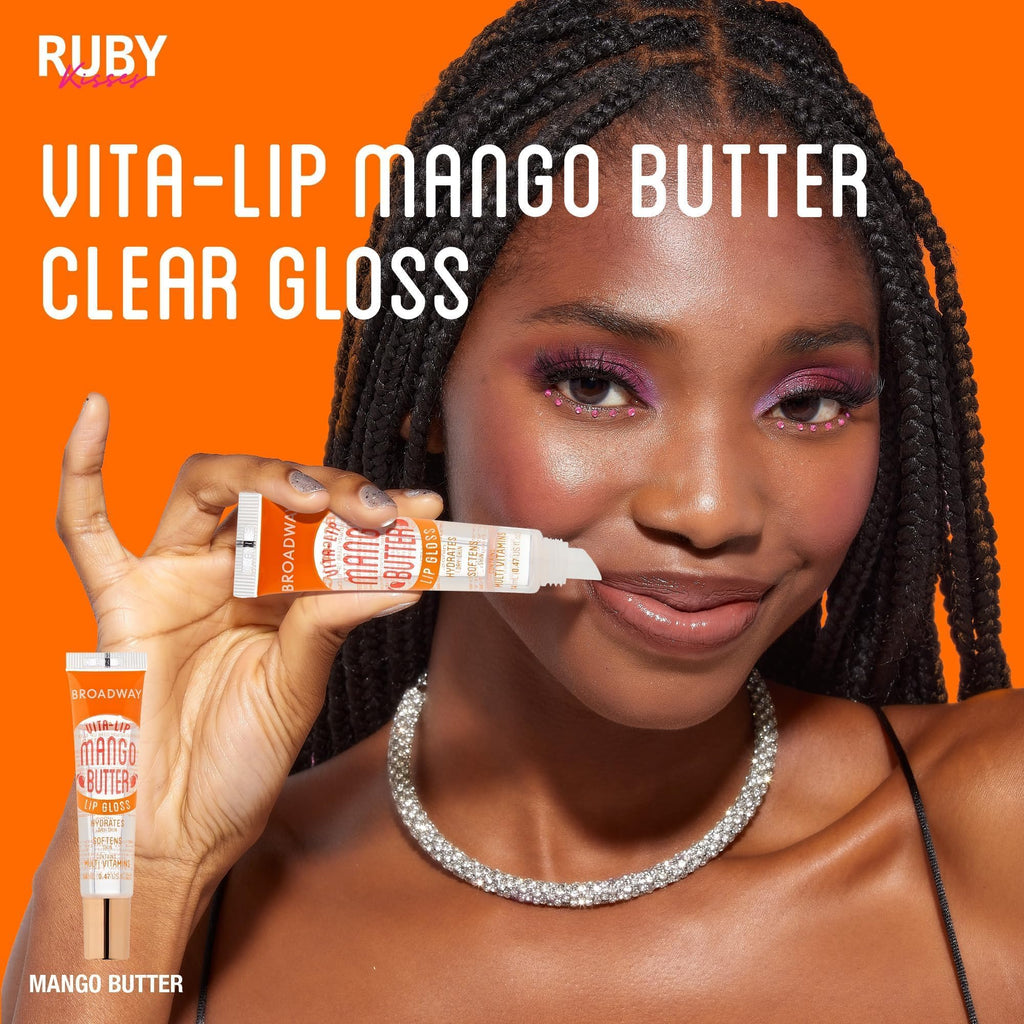 Ruby Kisses Broadway Vita-Lip Clear Lip Gloss (8 Pack) – Ultra-Hydrating, High-Shine, Non-Sticky