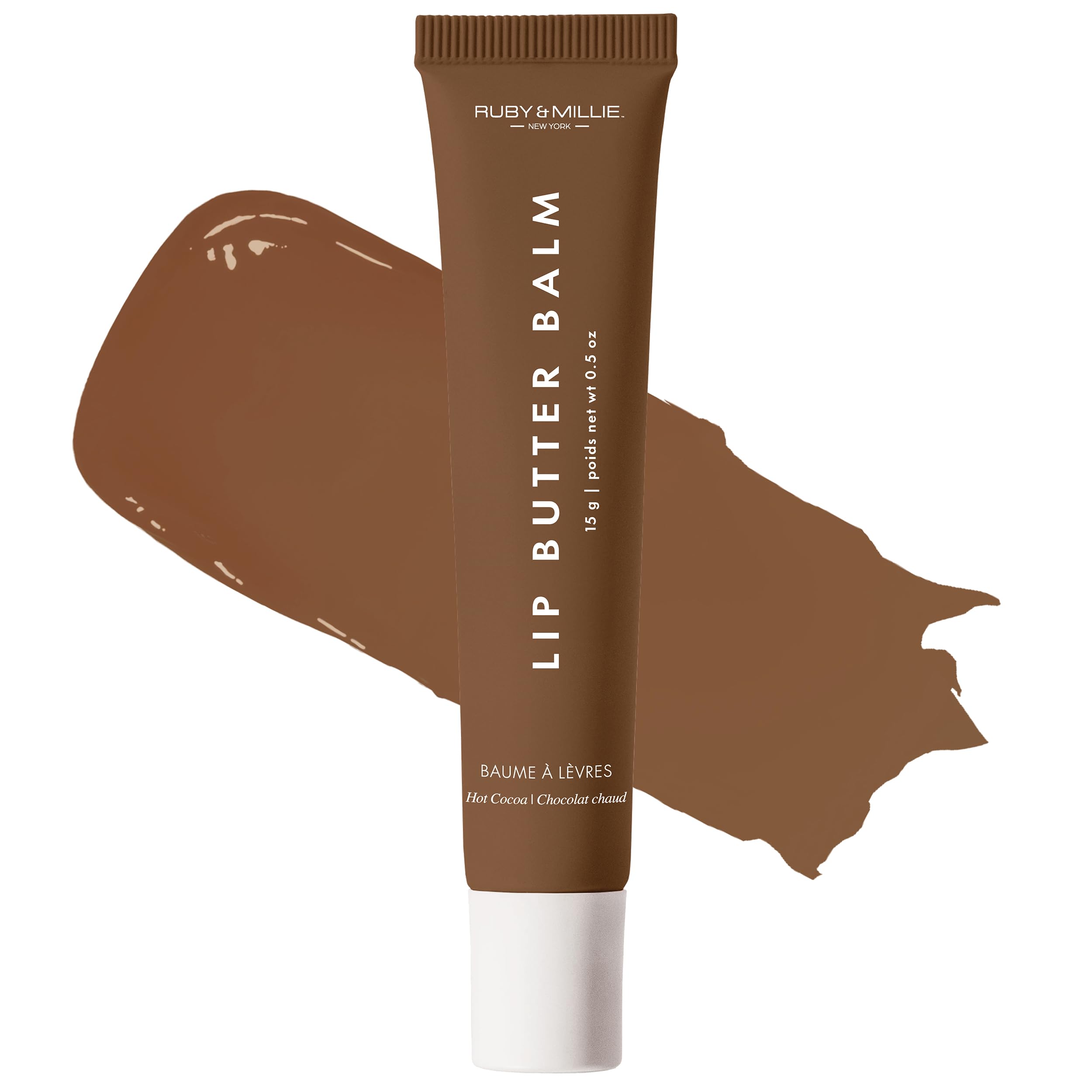 Ruby & Millie Tinted Lip Balm Hot Cocoa – Hydrating Vegan Lip Butter 0.5 oz