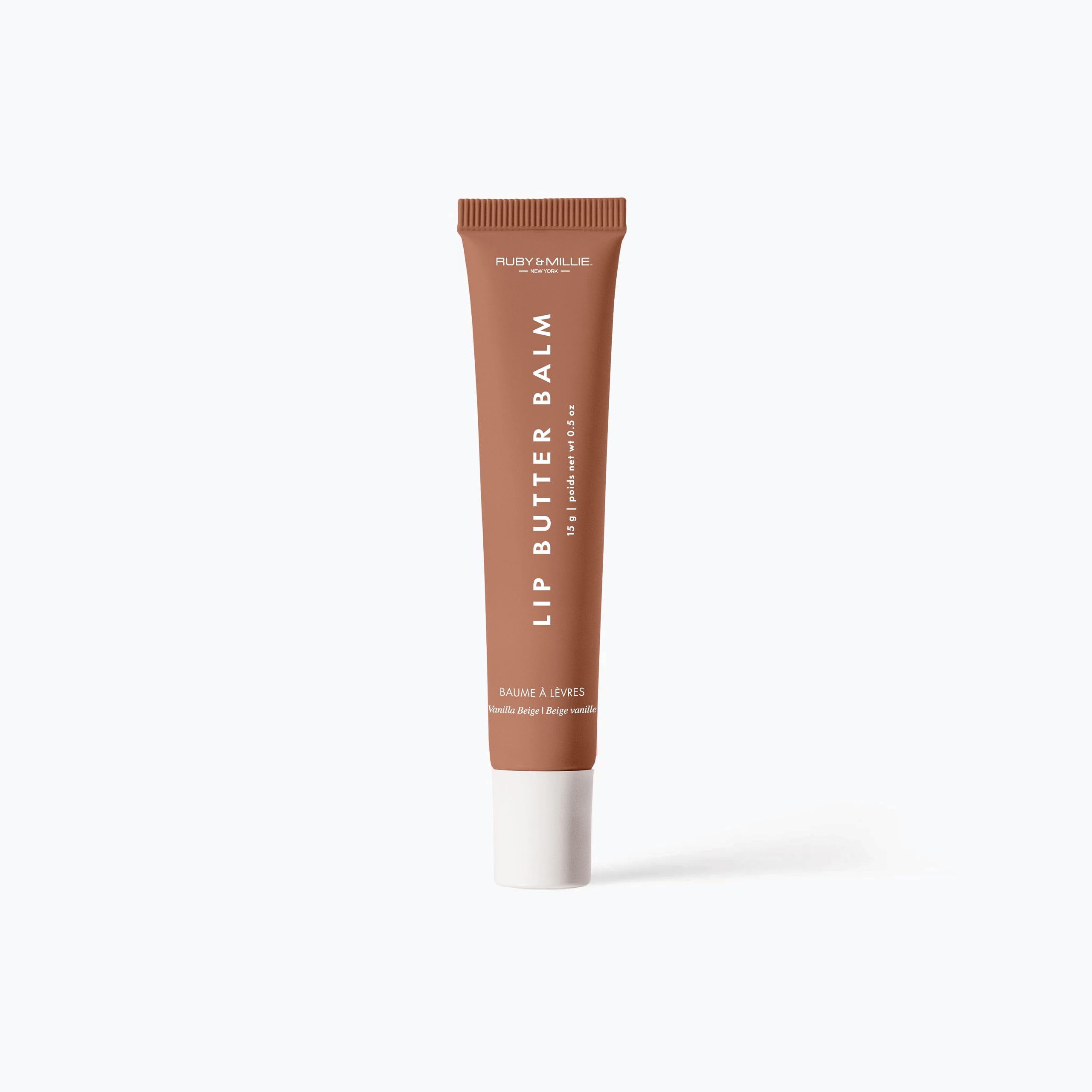 Ruby & Millie Tinted Lip Balm Vanilla Beige – Hydrating, Non-Sticky Lip Butter (0.5 oz) – Vegan & Cruelty-Free