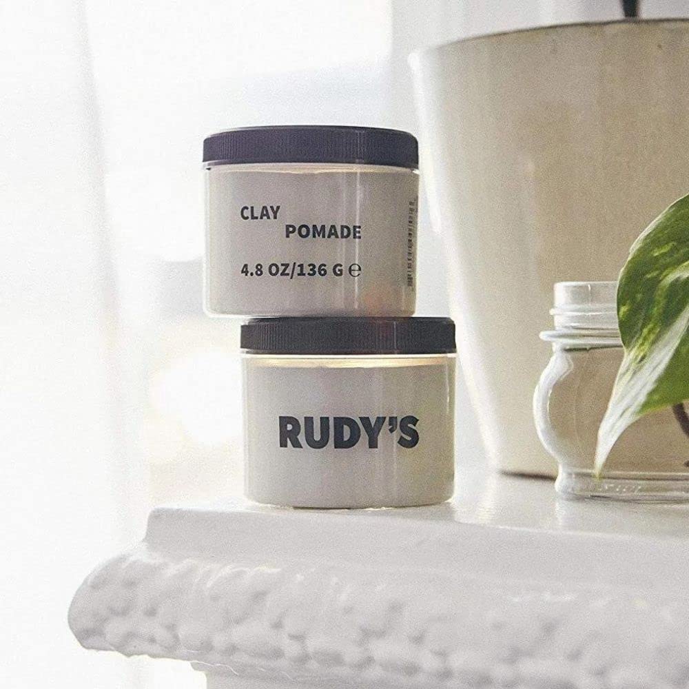 Rudy's Clay Pomade: Strong Hold, Matte Finish | Paraben Free | All Hair Types (4.8 oz)