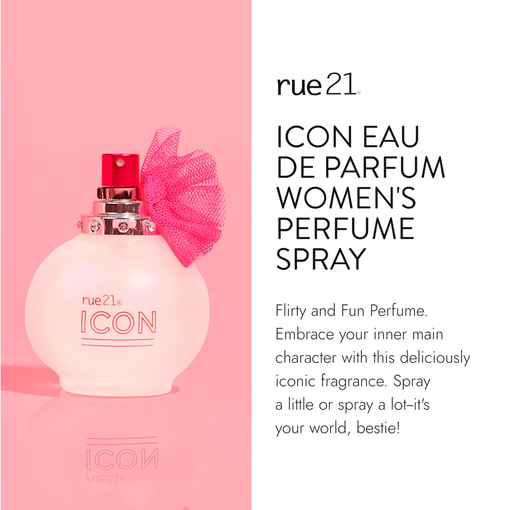 Rue 21 Icon Eau de Parfum – Flirty Fruity Floral Women’s Perfume, 1.7 oz