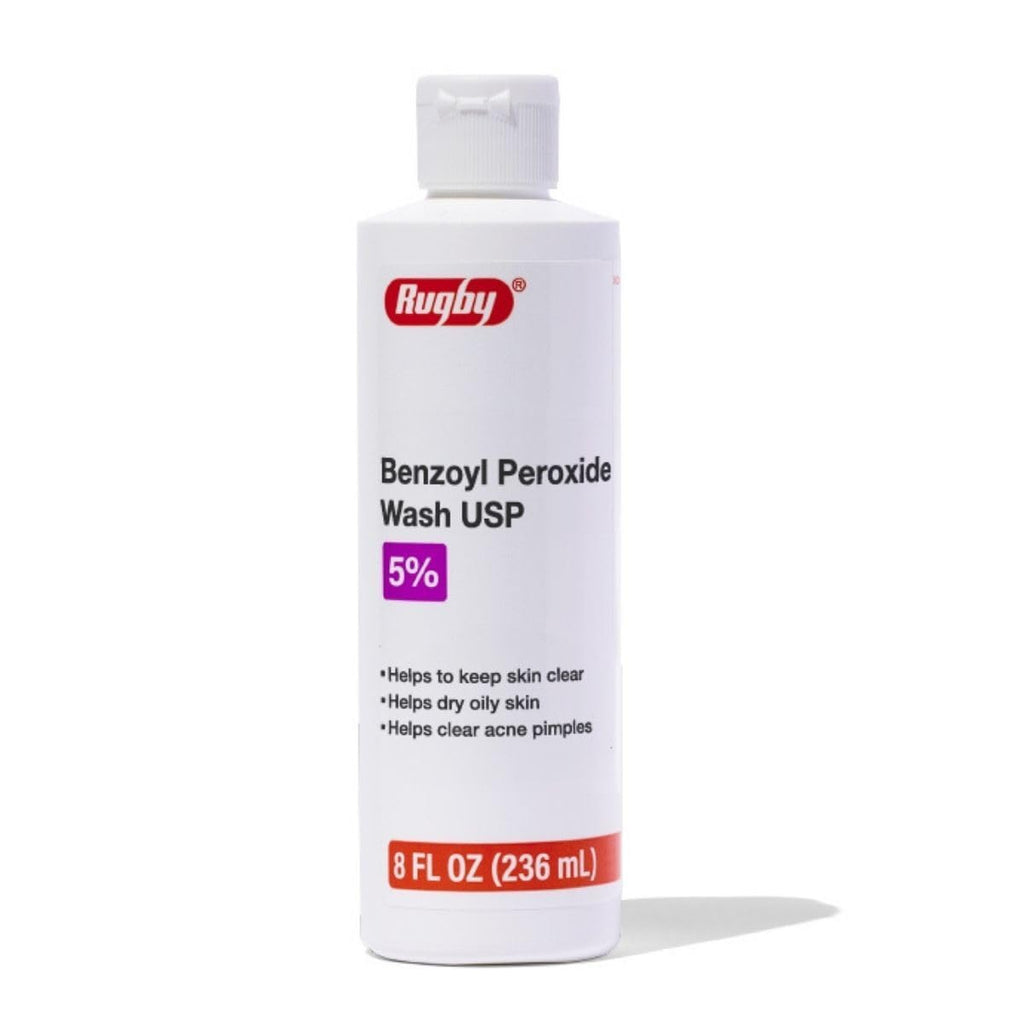 Rugby Benzoyl Peroxide Wash 5% - Clear Acne & Control Oily Skin - 8 fl oz | Rugby Laboratories