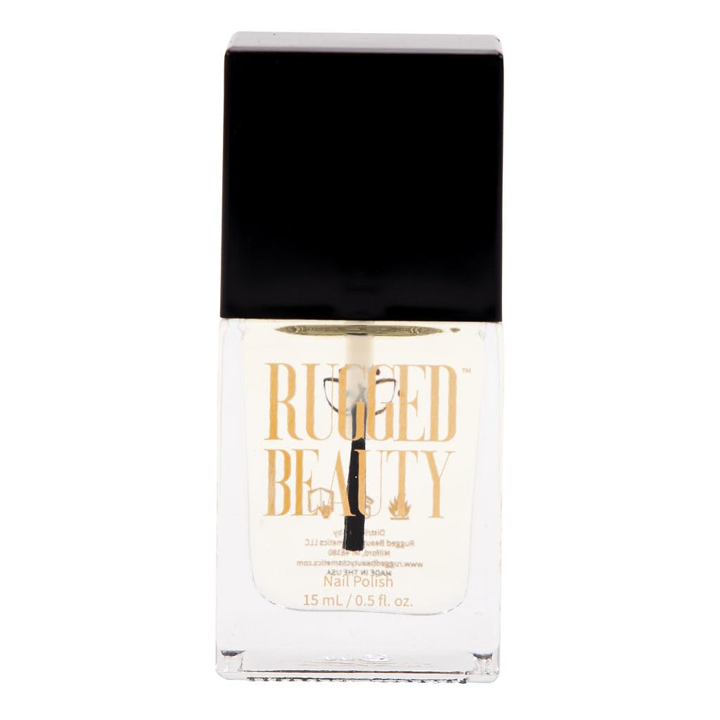 Rugged Beauty Non-Toxic 21-Free Quick Dry Top Coat – High Gloss Clear Finish, 0.5 fl oz