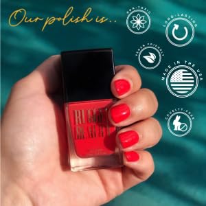 Rugged Beauty Non-Toxic 21-Free Quick Dry Top Coat – High Gloss Clear Finish, 0.5 fl oz