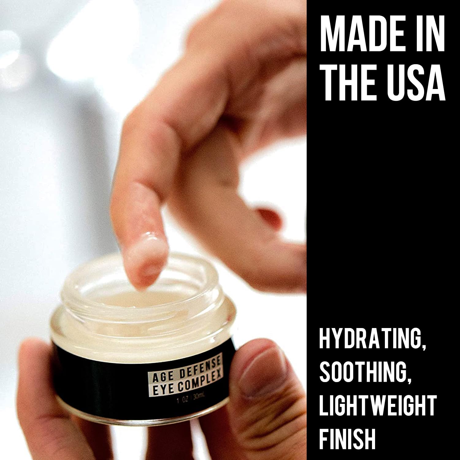 RUGGED & DAPPER Premium Men's Eye Cream | Age Defense for Dark Circles, Wrinkles & Puffy Eyes | Unscented | Hyaluronic Acid, Aloe + Argan Oil