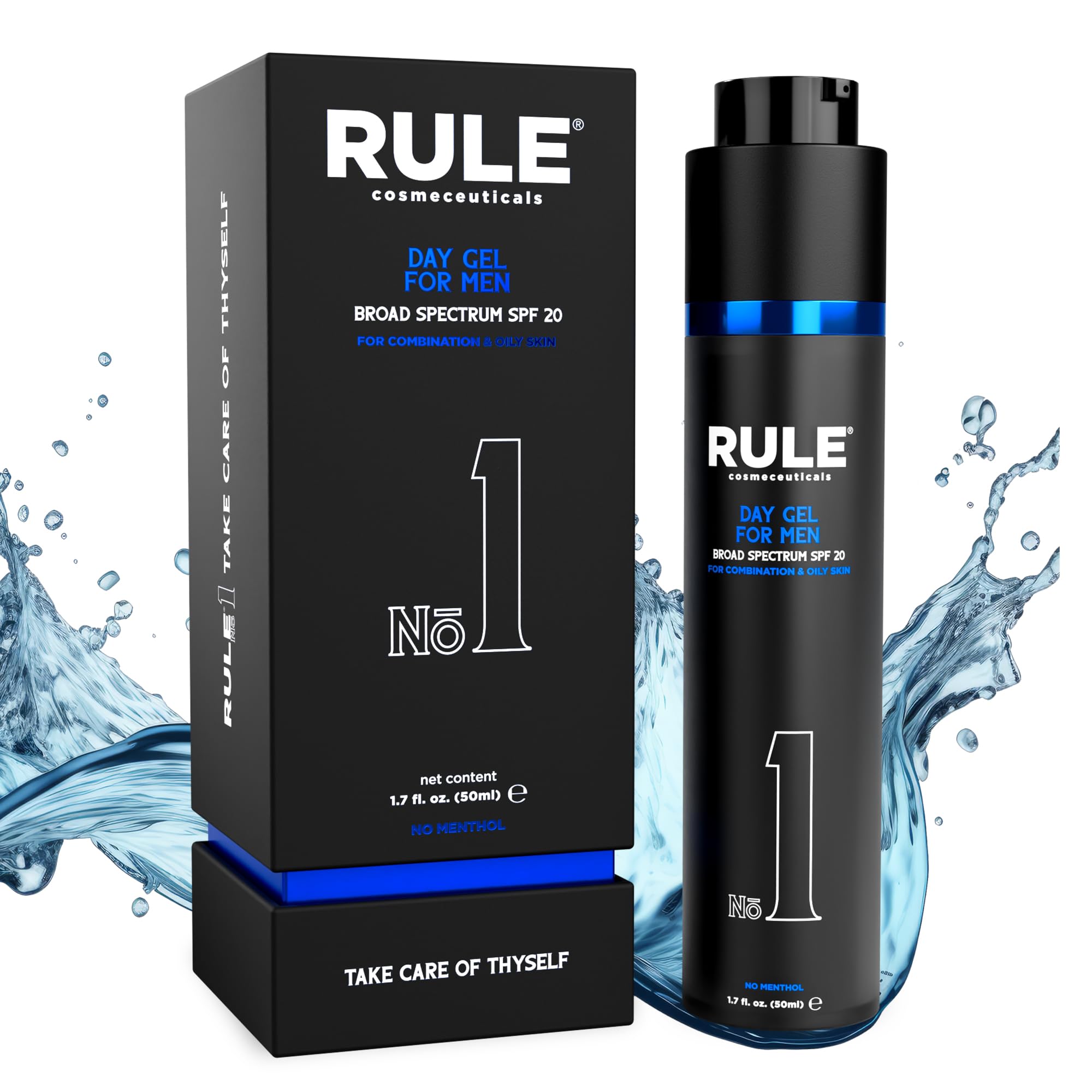 RULE COSMECEUTICALS No.1 Day Gel for Men – 10-in-1 Anti-Aging SPF 20 Moisturizer