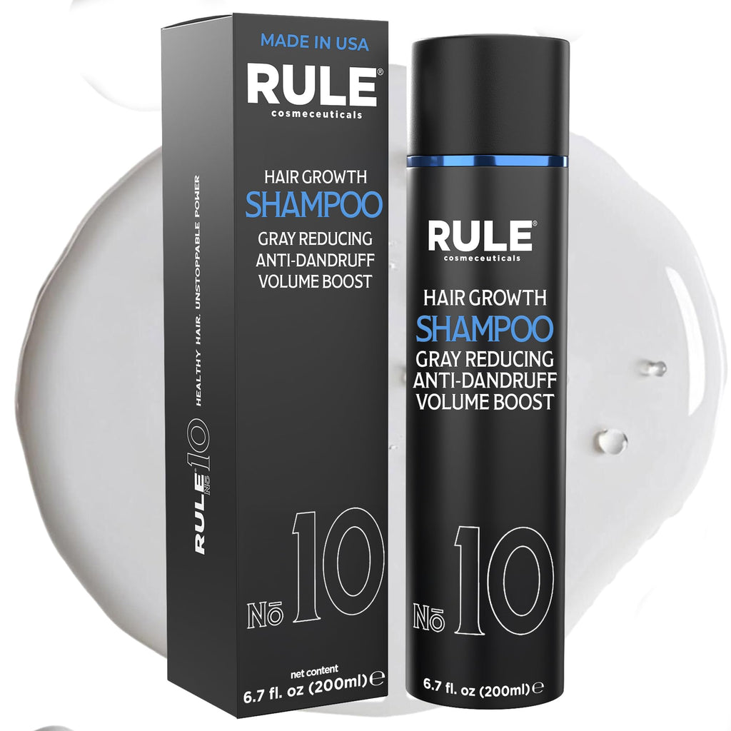 RULE No.10 Grey Reducing Anti-Dandruff Shampoo | Thinning Hair Support, Natural DHT Blocker, 6.7oz