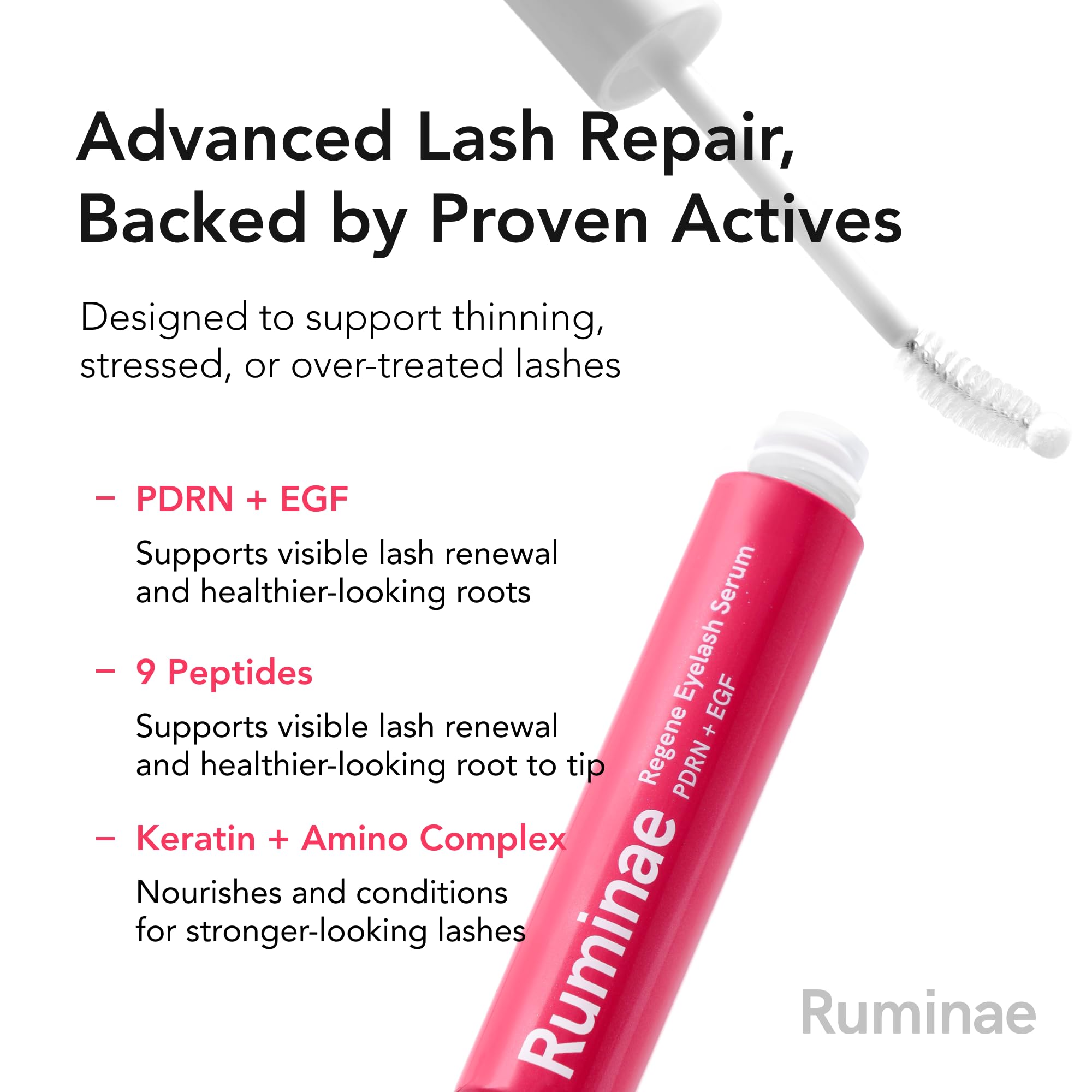 Ruminae Advanced Lash Repair Serum | PDRN & EGF Recovery, Prostaglandin-Free (0.3 oz)