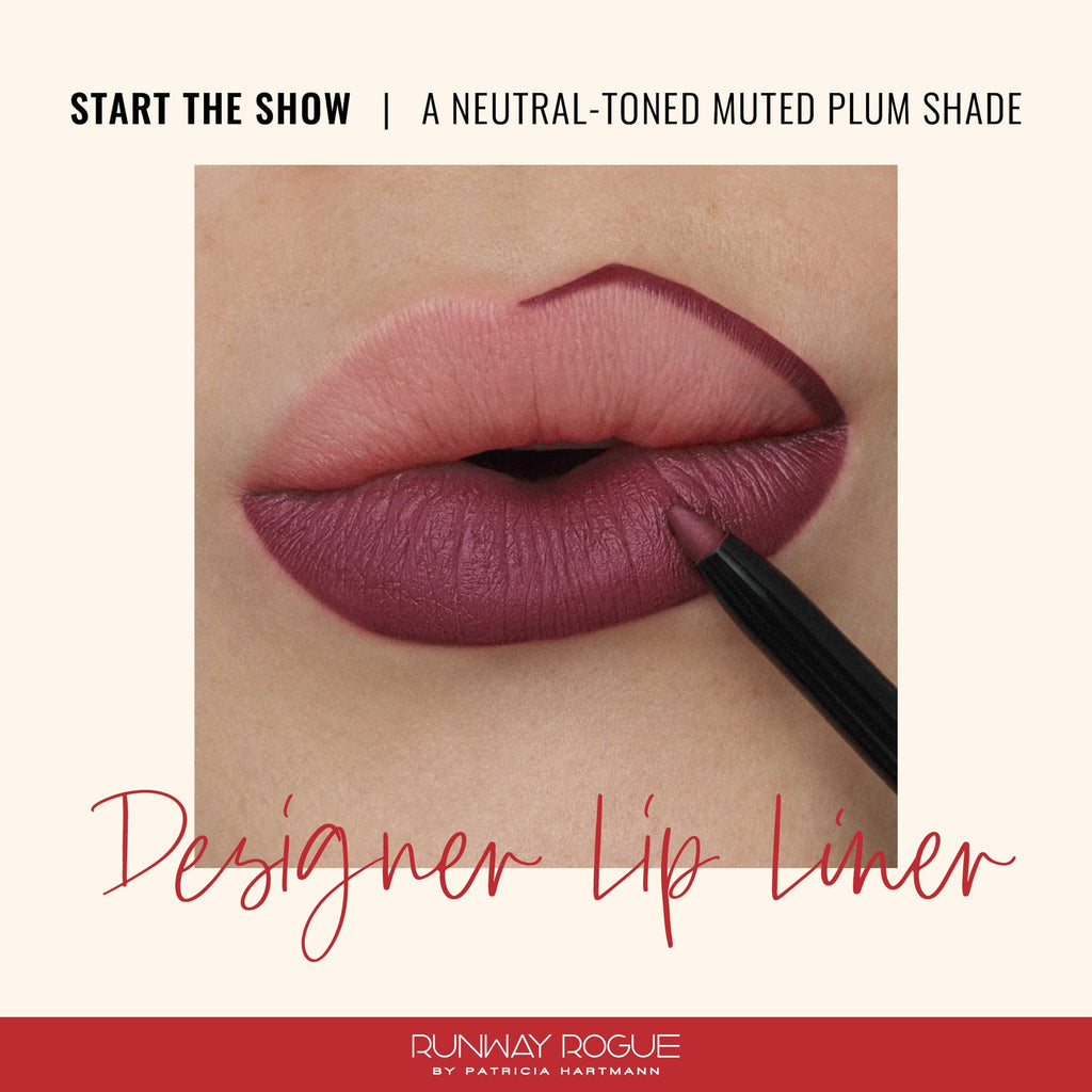 Runway Rogue Designer Liner Lip Pencil – Start the Show Matte Plum, Long-Wear, Built-in Sharpener