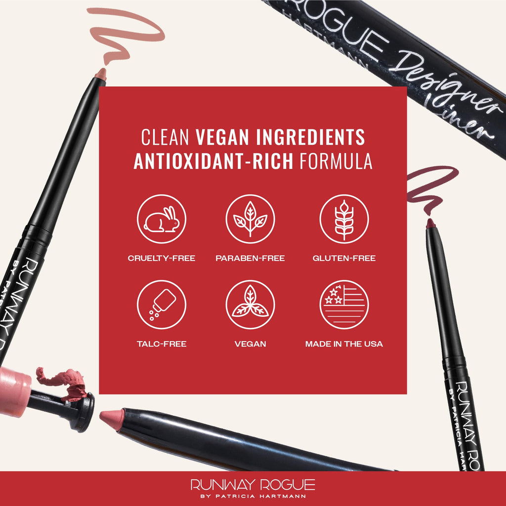 Runway Rogue Designer Liner Lip Pencil – Spotlight Matte Lip Definer & Sharpener