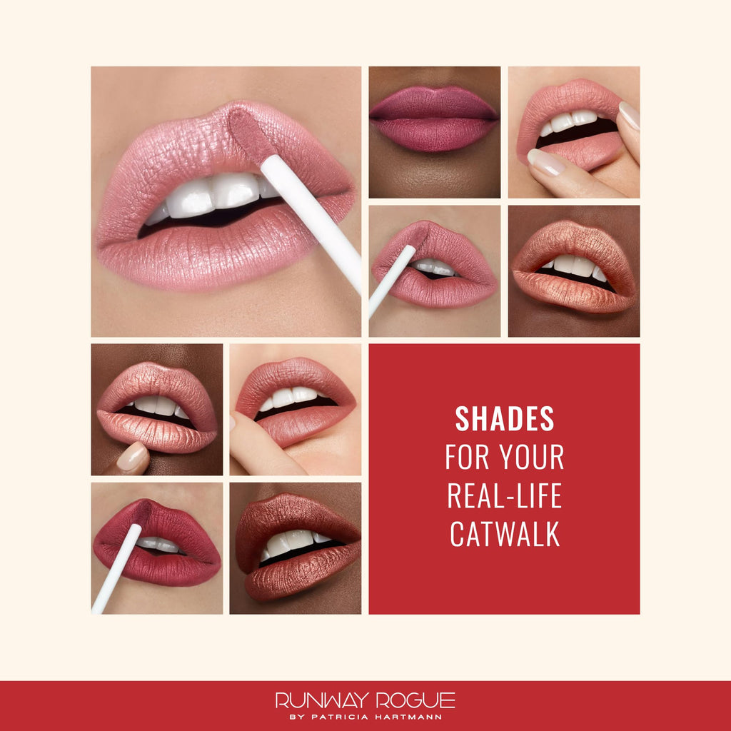 Runway Rogue Silk Glam Liquid Lipstick – First Class Frosted Berry-Rose | Long-Wear Lip Color