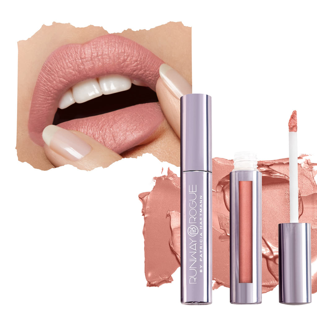 Runway Rogue Silk Glam Liquid Lipstick Paparazzi — Long-Wear Frosted Peachy Nude