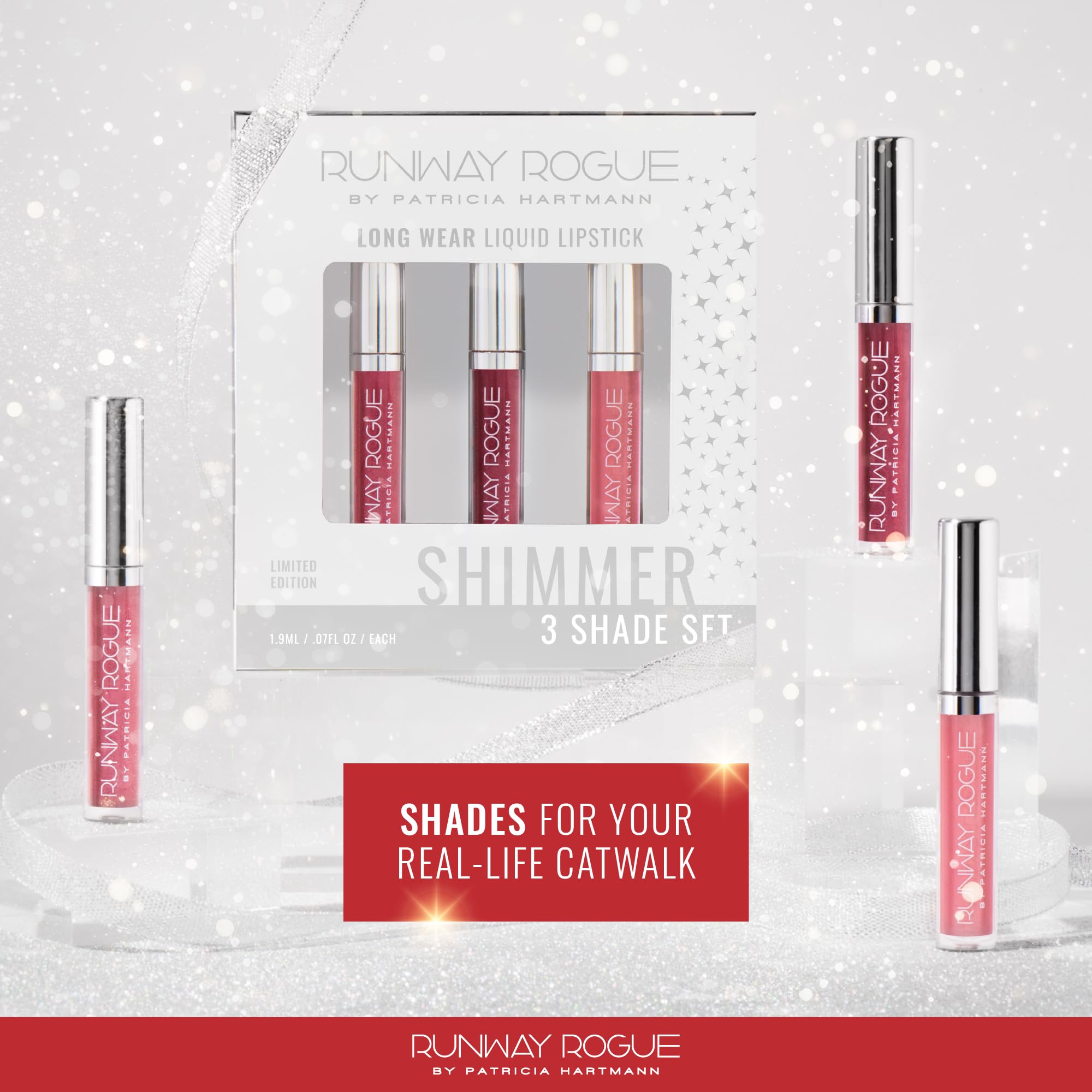 Runway Rogue Try Me x 3 Mini Long Wear Lipstick Set, Melrose Trio – Boss Babe, Call Back, Trophy Wife