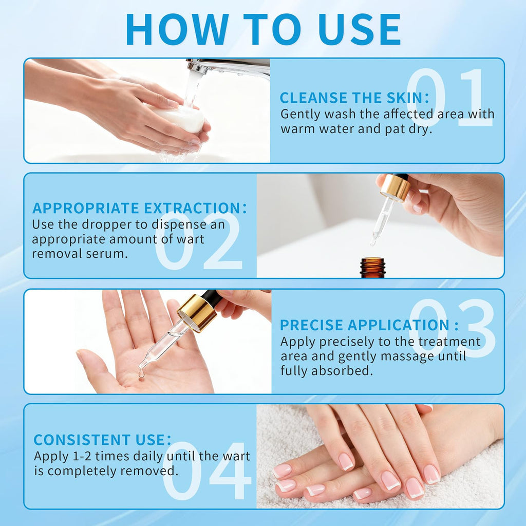 RushCure Wart Remover Serum — 17% Salicylic, Precision Dropper, Travel Size 0.5 oz