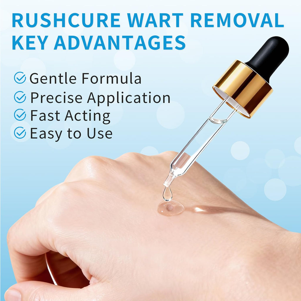 RushCure Wart Remover Serum — 17% Salicylic, Precision Dropper, Travel Size 0.5 oz