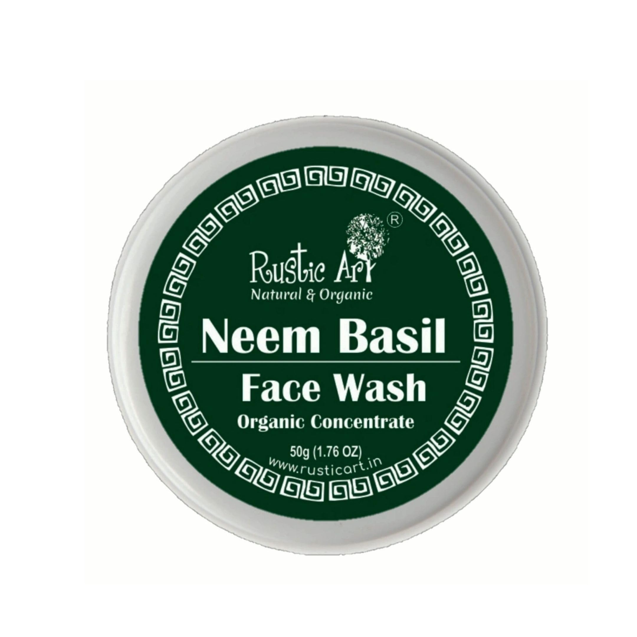Rustic Art Organic Neem Basil Face Wash Concentrate – Deep Cleansing (50g) | Anti-Bacterial & Anti-Fungal