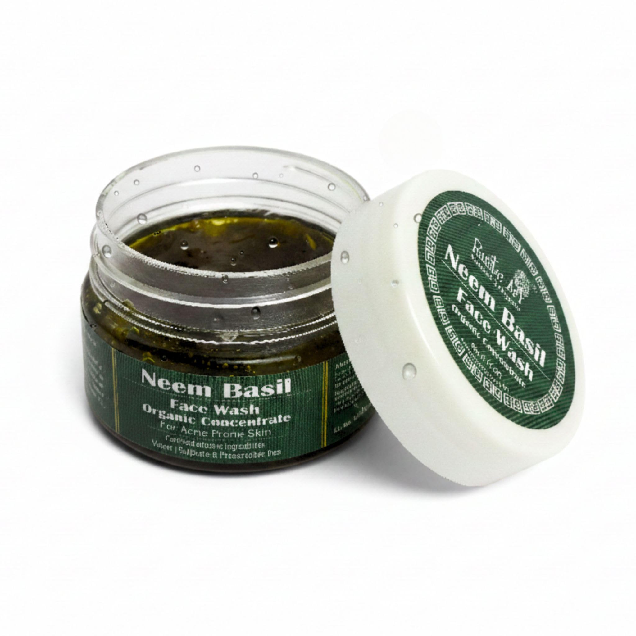 Rustic Art Organic Neem Basil Face Wash Concentrate – Deep Cleansing (50g) | Anti-Bacterial & Anti-Fungal