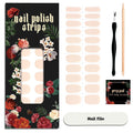 ruyeefam Nail Polish Strips - No UV Lamp Needed, 22 Pcs Salon Gel Wraps (Loft Light Nude)