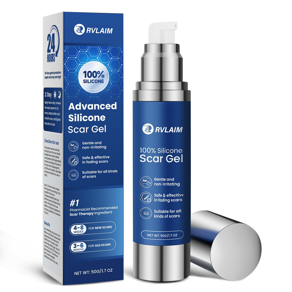 Rvlaim 100% Silicone Scar Gel – Advanced Scar Care, 1.7 oz (50 ml)