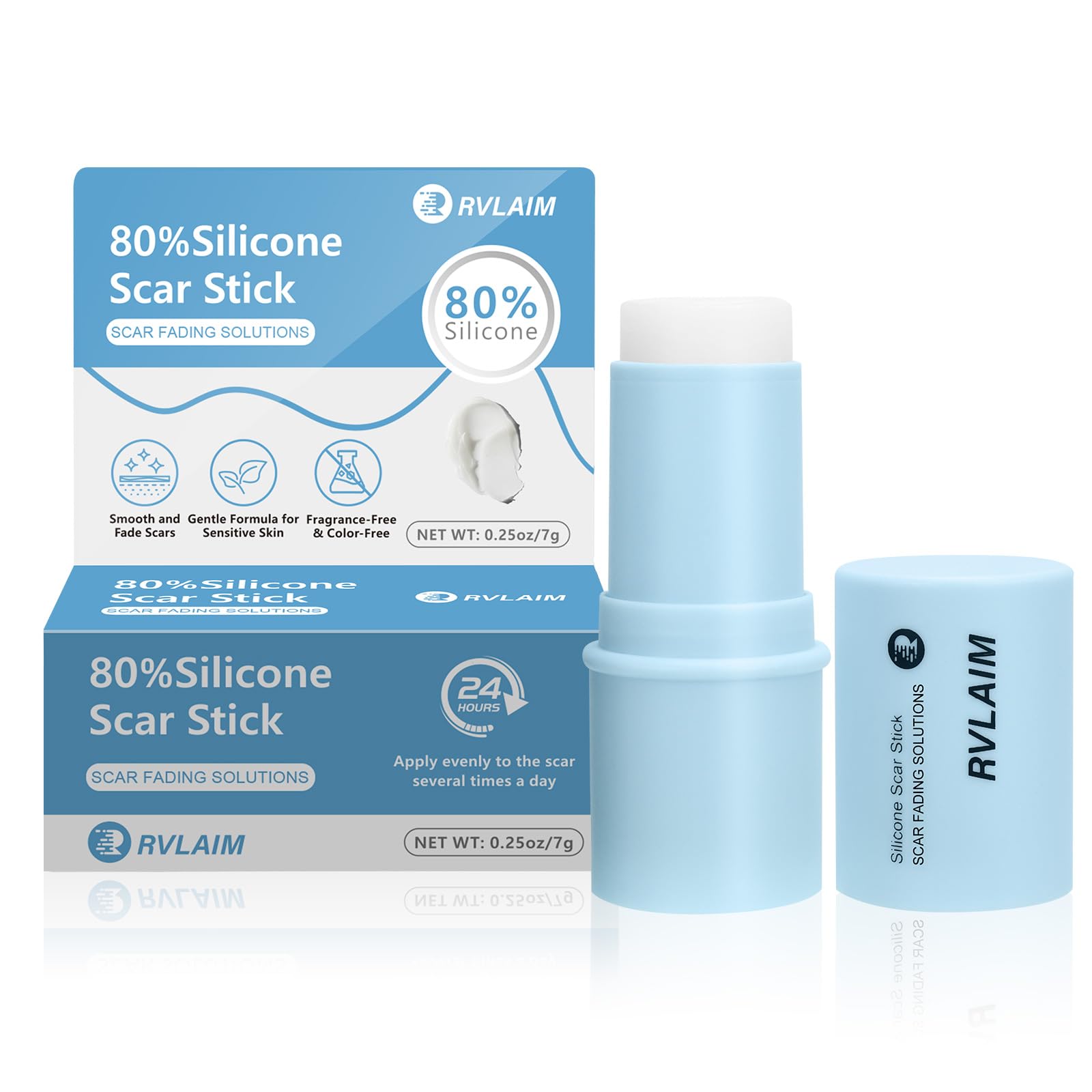 Rvlaim Silicone Scar Stick – 80% Medical-Grade Silicone, 7g for Face & Body