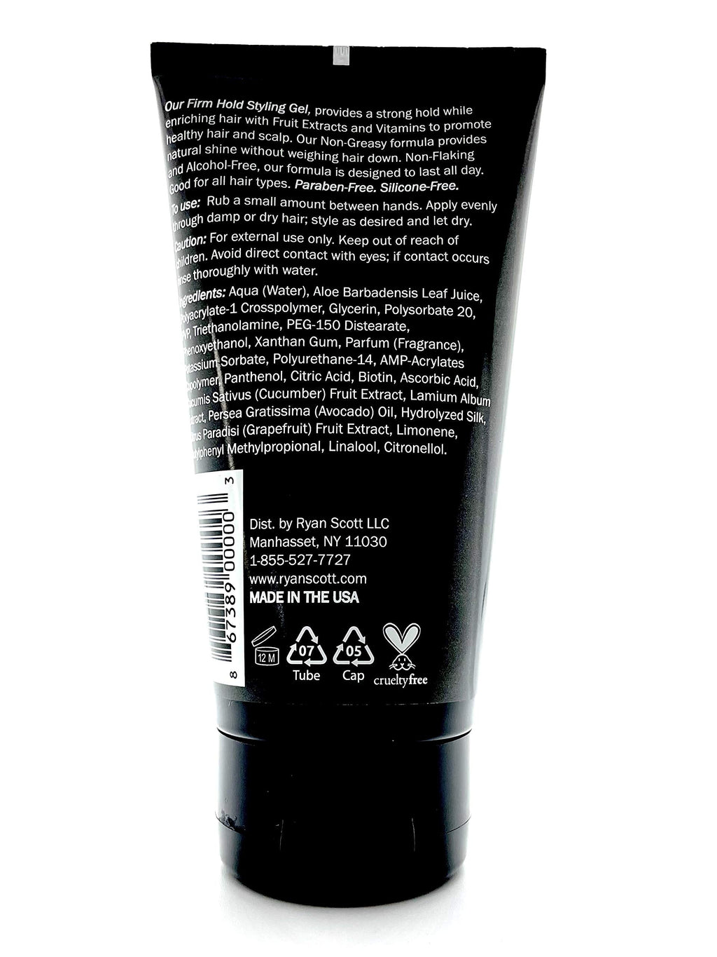 Ryan Scott RS Styling Gel 5.1 fl oz – Firm Hold, Natural Shine, Alcohol-Free