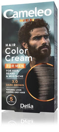 Cameleo Men Hair Color Cream 5.0 Light Brown Ammonia-Free Grey Coverage for Men's Hair, Beard & Moustache
