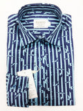 Striped Bird Motif Shirt