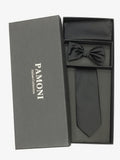 Plain Black Tie & Bow Tie Set