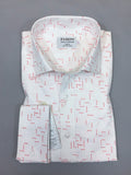 Red Dotted Print Slim Fit Shirt