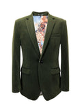 Green Velvet Slim Fit Blazer