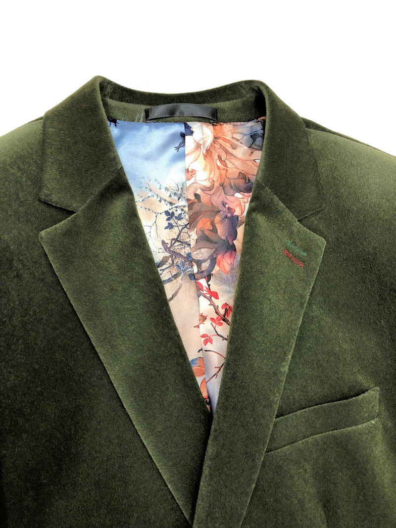 Green Velvet Slim Fit Blazer