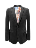 Grey Velvet Slim Fit Blazer