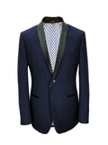 Blue Textured Dinner Jacket