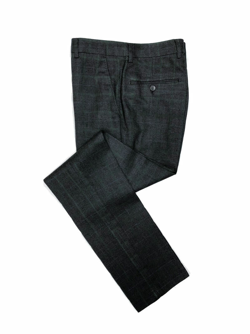 Grey & Green Check 2 Button 3-piece Suit