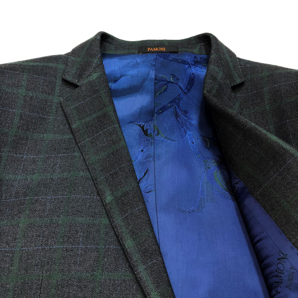 Grey & Green Check 2 Button 3-piece Suit