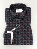 Maroon Halftone Diamond Check Shirt