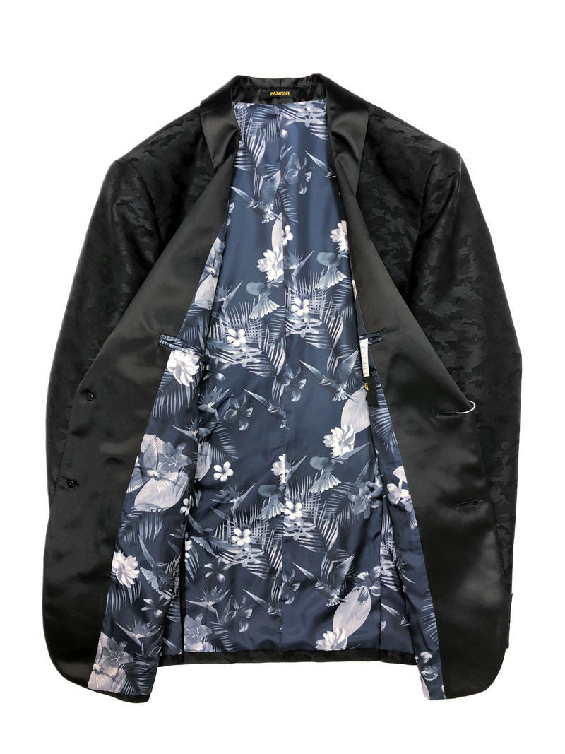 Black Jacquard Brocade Dinner Jacket
