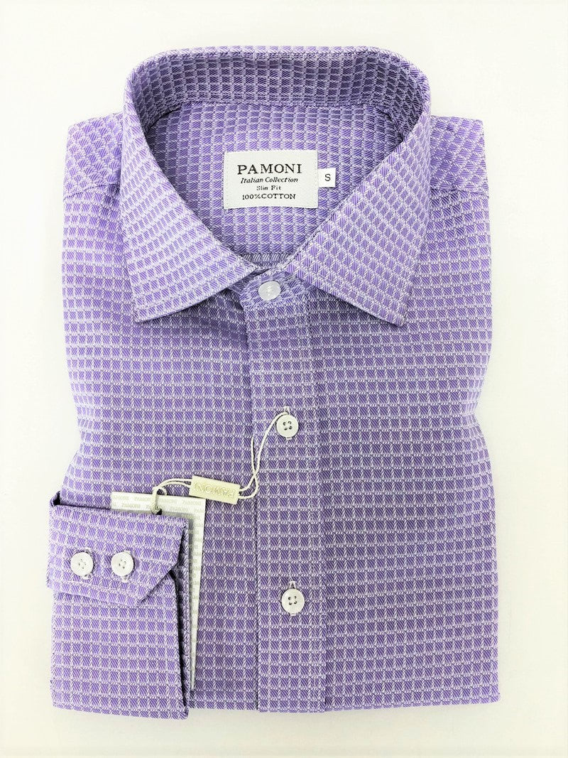 Lilac Twill Check Pure Cotton Shirt