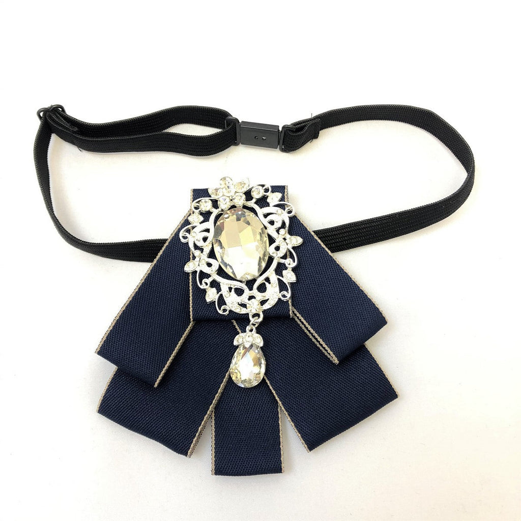Rhinestone Crystal Ribbon Bow Tie