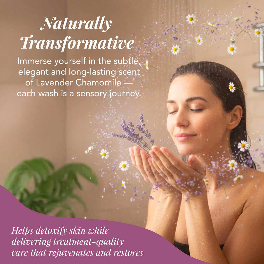 Saavy Naturals Body Scrub – Lavender Chamomile Salt Exfoliant with Vitamin E (12 oz) | Gentle for Sensitive Skin | Made in USA
