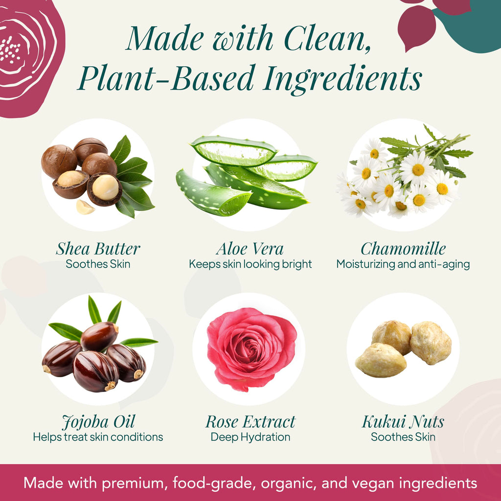 Saavy Naturals Moisturizing Body Wash for Sensitive Skin – Bulgarian Rose, Plant-Based & Paraben-Free – 8.5 fl oz, 2 Pack