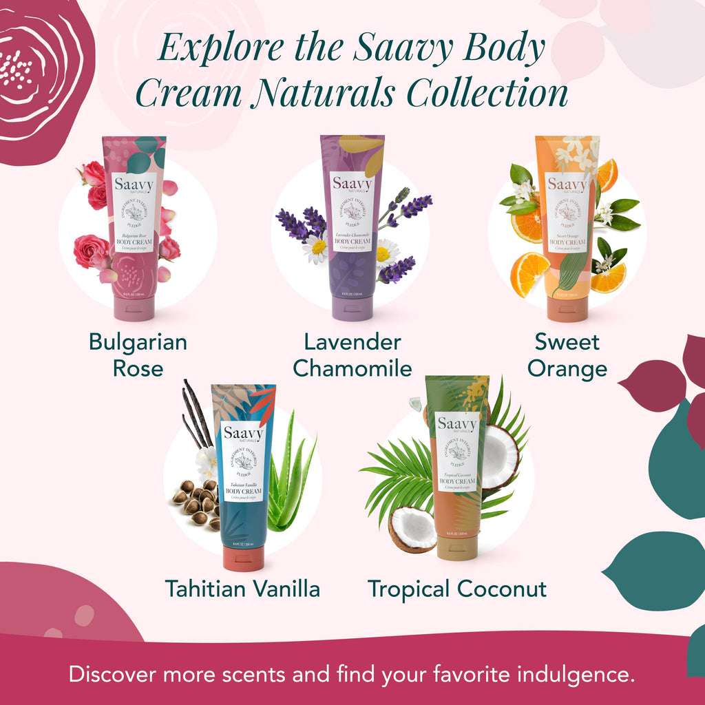 Saavy Naturals Deeply Hydrating Body Cream – Bulgarian Rose, 2 x 8.5 oz, Plant-Based & USA Made