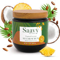 Saavy Naturals Body Scrub – Tropical Coconut Sugar Exfoliator, Vegan & Natural, 12 oz – Made in USA