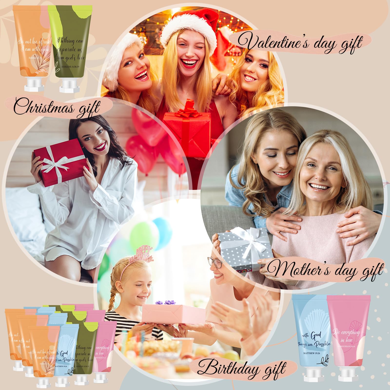 Sacubee 24-Piece Christian Hand Cream Gift Set – Bible Verse Travel Lotion