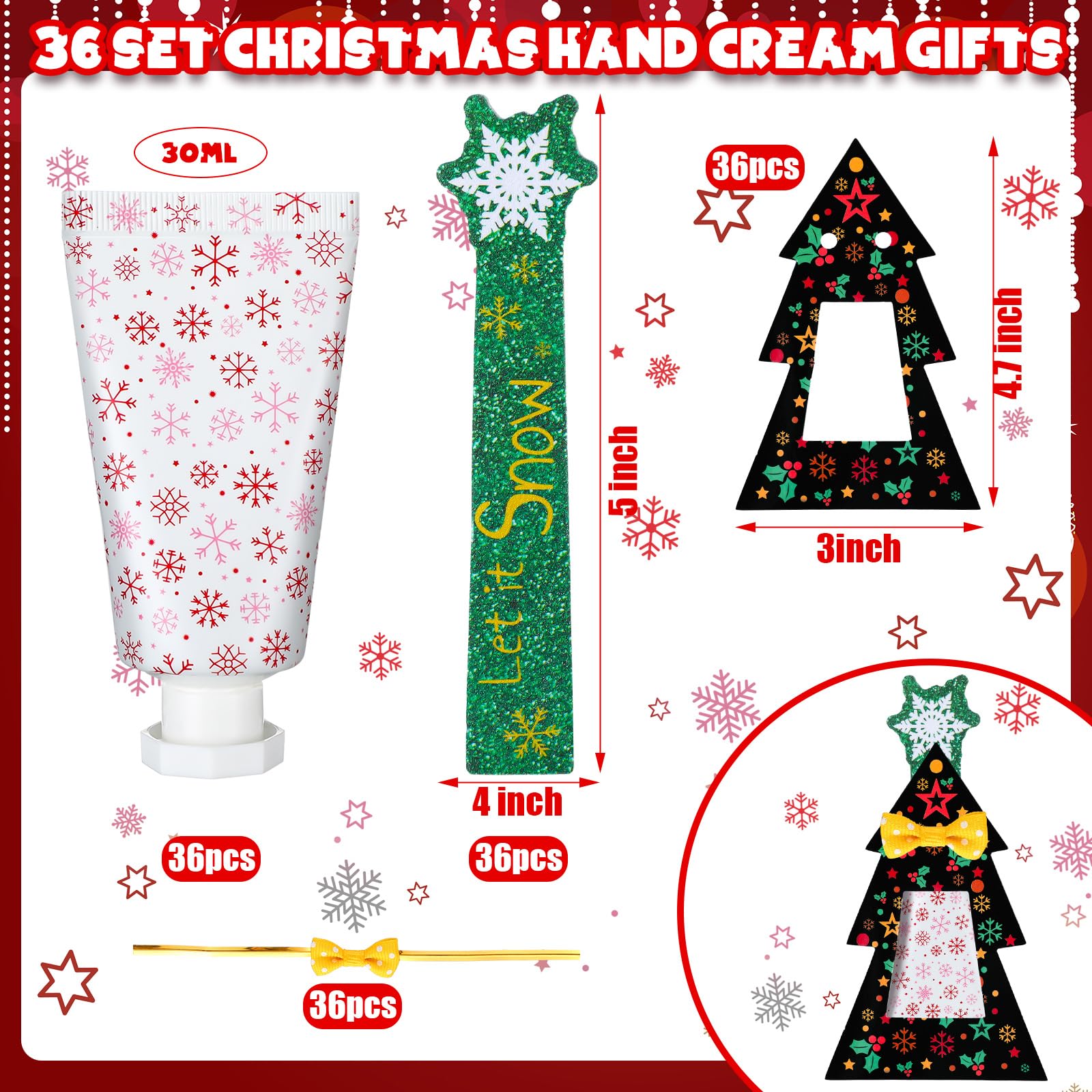 Sacubee 36-Piece Christmas Hand Cream & Nail File Gifts Set